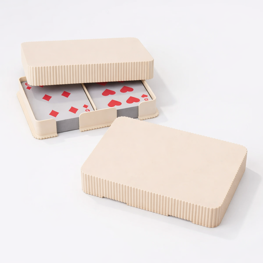 3D tiskan odprt etui za karte PRIME DUO bež minimalističen dizajn zaščita kartic