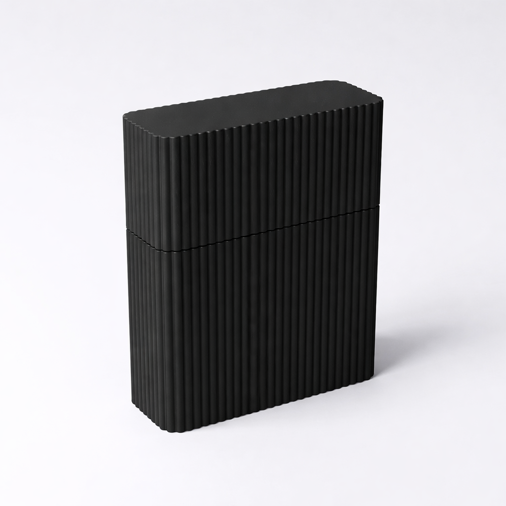 3D tiskan etui za karte TOWER črn eleganten organizator za zaščito kartic