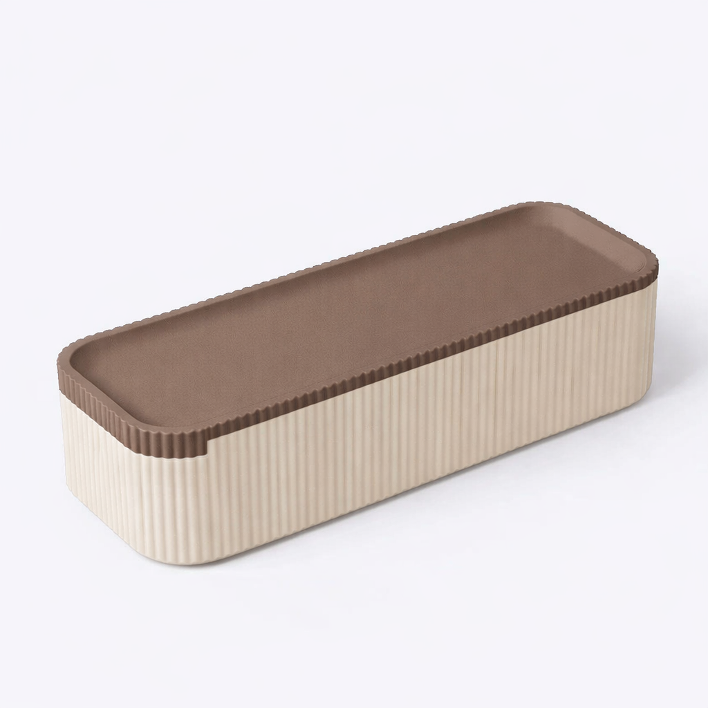 3D tiskan etui za pisala GRID bež organizator za pisala na mizi