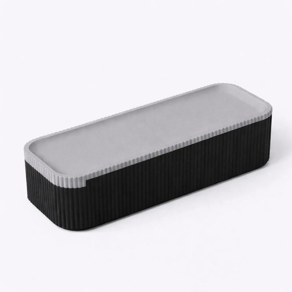 3D tiskan etui za pisala GRID črn organizator za pisala na mizi