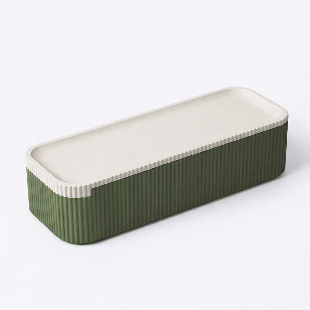 3D tiskan etui za pisala GRID zelen organizator za pisala na mizi