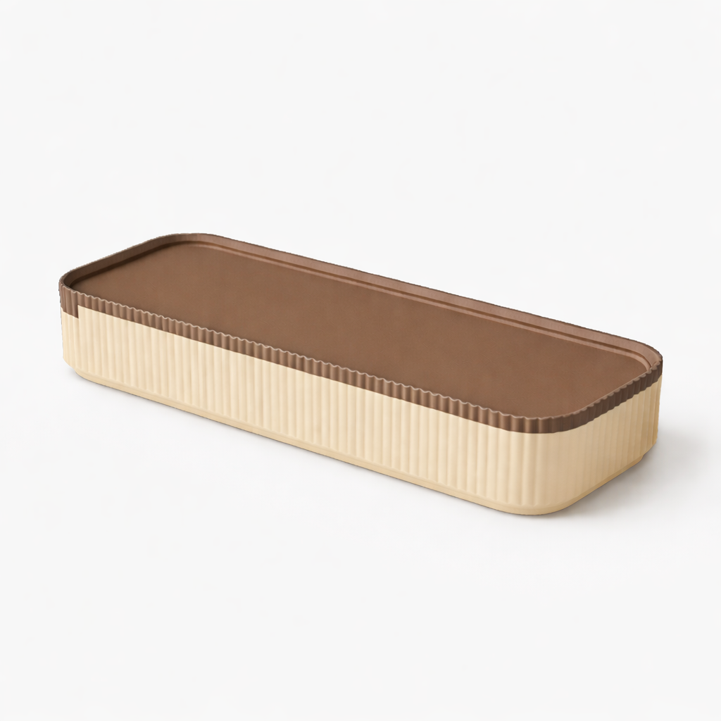 3D tiskan etui za pisala SLICE bež minimalističen organizator za mizo