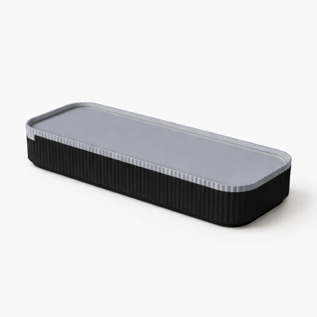 3D tiskan etui za pisala SLICE črn minimalističen organizator za mizo
