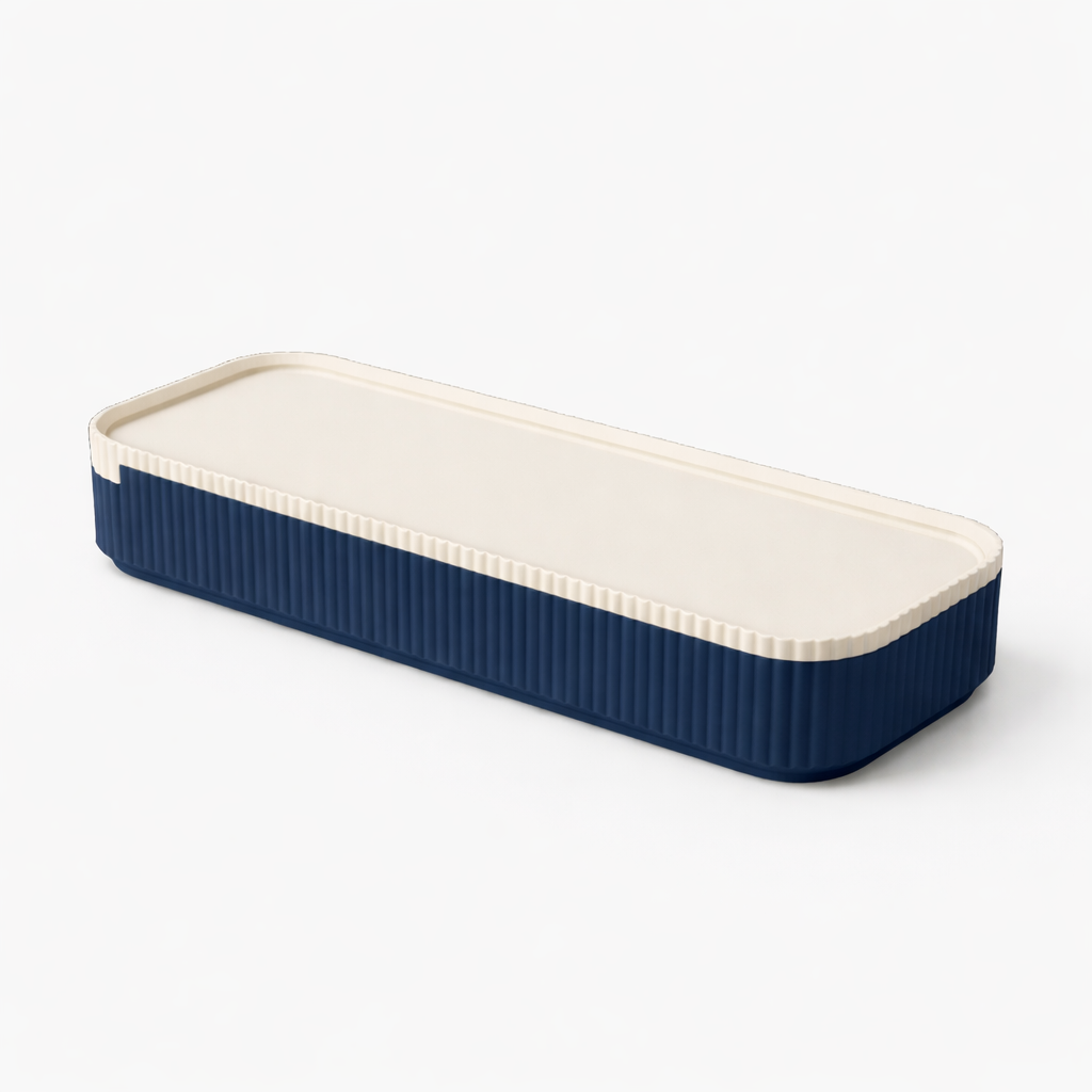 3D tiskan etui za pisala SLICE moder minimalističen organizator za mizo