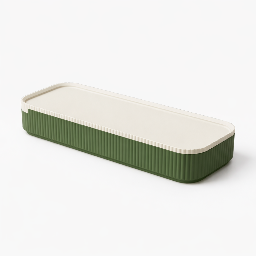3D tiskan etui za pisala SLICE zelen minimalističen organizator za mizo