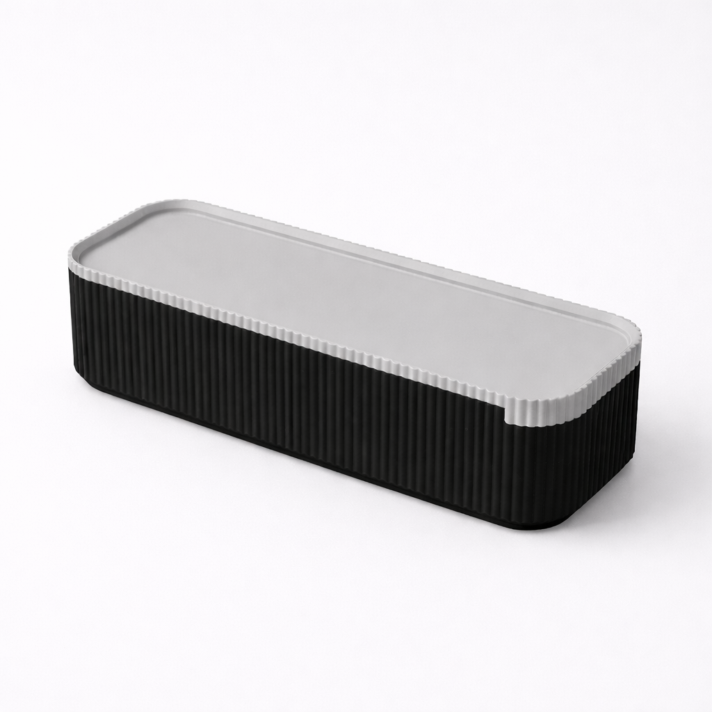 3D tiskan etui za pisala STACK črn modularni organizator za pisala