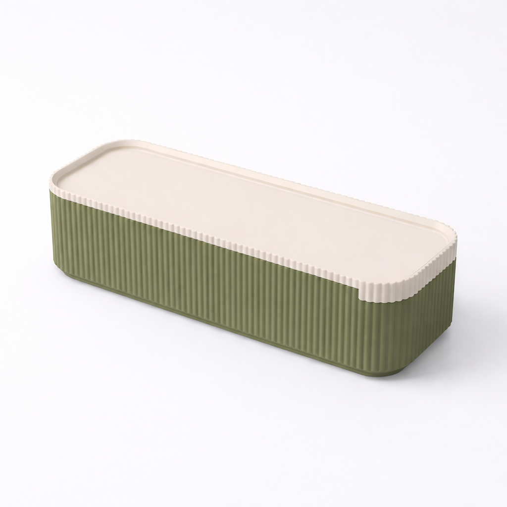 3D tiskan etui za pisala STACK zelen modularni organizator za pisala