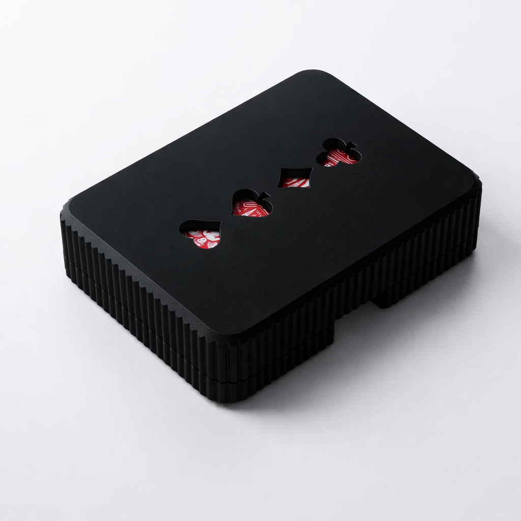 3D tiskan etui za karte ICON črn PLA organizer z odstranljivim pokrovom
