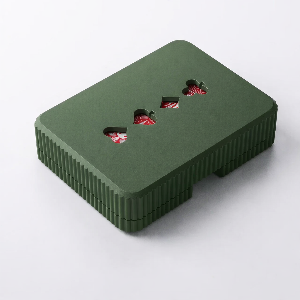 3D tiskan etui za karte ICON zelen PLA organizer z odstranljivim pokrovom