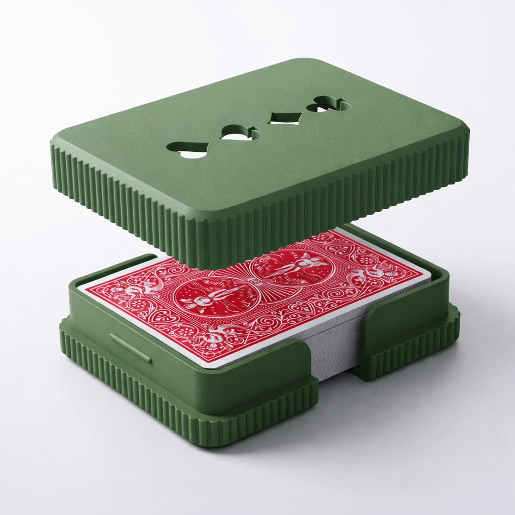 3D tiskan etui za karte ICON zelen PLA organizer z odstranljivim pokrovom