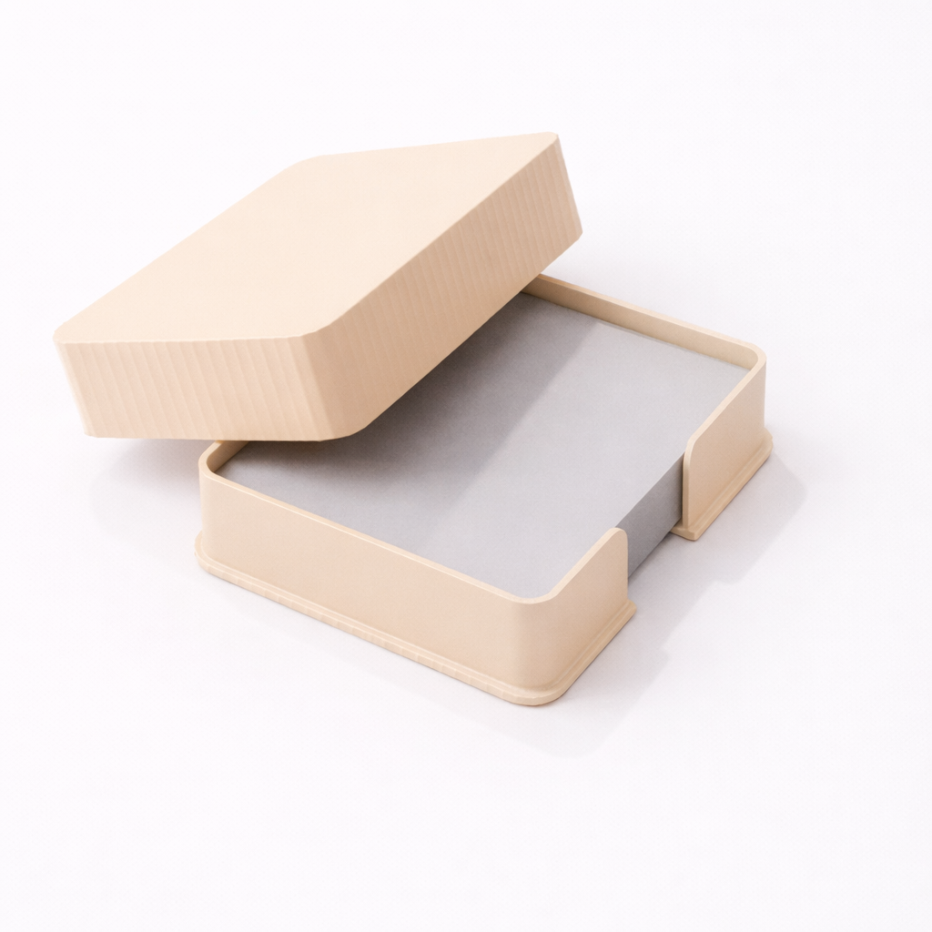 3D tiskan etui za karte CORE bež minimalističen organizer z pokrovom