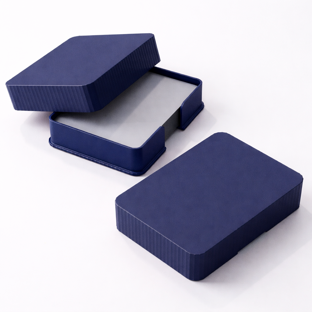 3D tiskan etui za karte CORE moder minimalističen organizer z pokrovom
