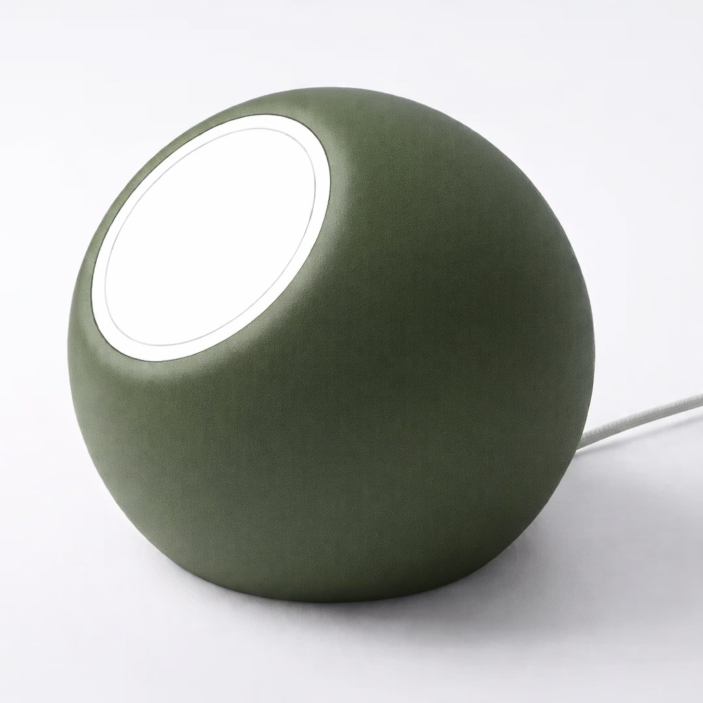 3D tiskan stojalo za brezžično polnjenje ORB SMOOTH zelen minimalistično stojalo