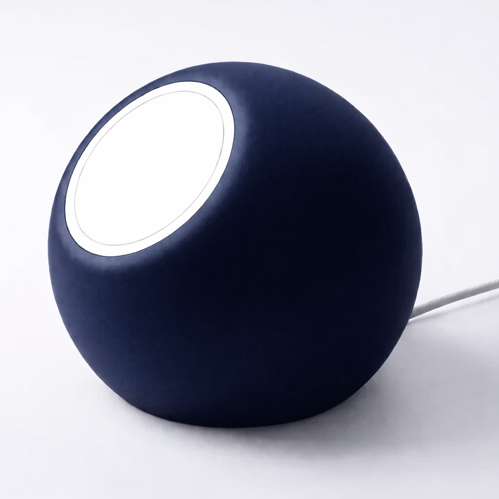 3D tiskan stojalo za brezžično polnjenje ORB SMOOTH moder minimalistično stojalo