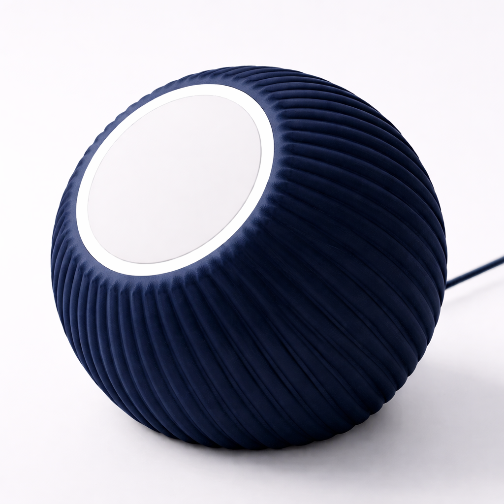 3D tiskan stojalo za brezžično polnjenje ORB TEXTURED moder minimalistično stojalo