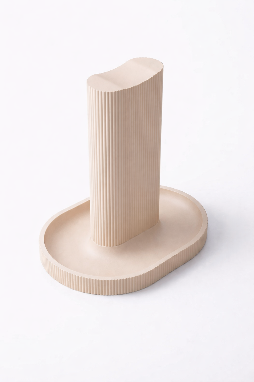 3D tiskan stojalo za slušalke PILLAR bež vertikalni organizator za slušalke