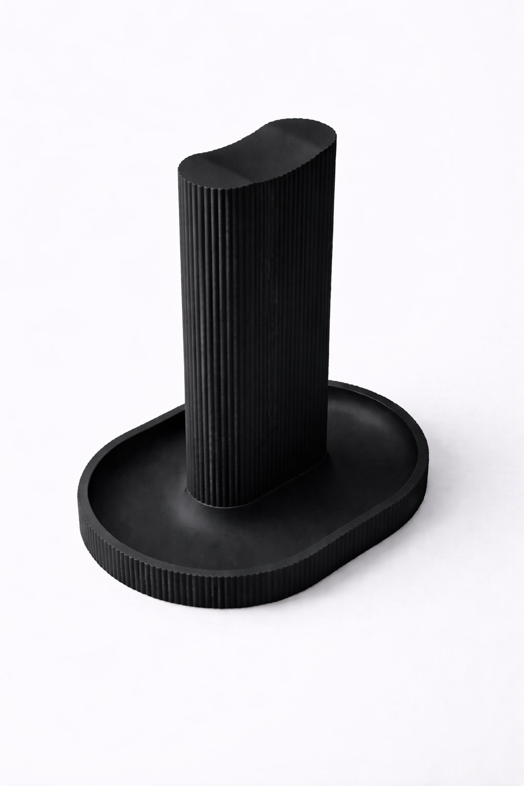 3D tiskan stojalo za slušalke PILLAR črn vertikalni organizator za slušalke