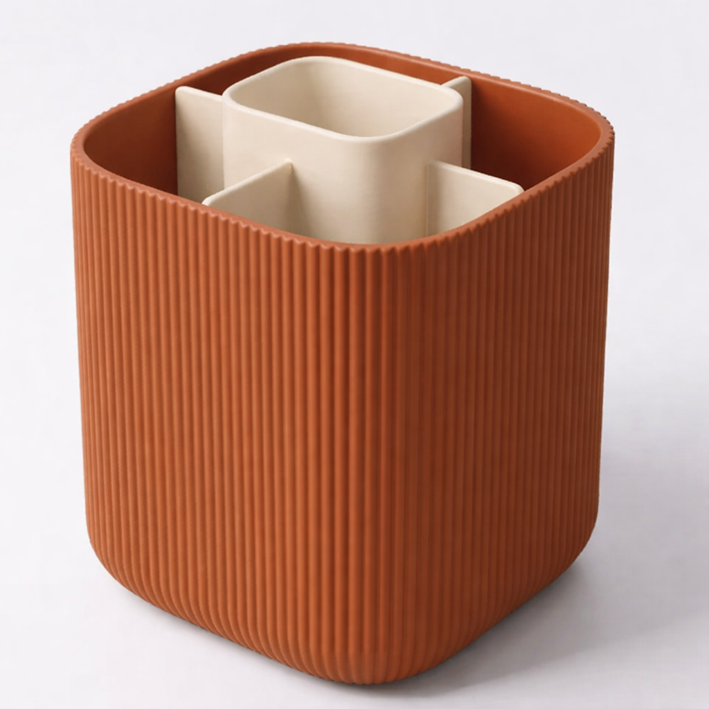 3D tiskan namizni organizator CORE SLIM terakota kompakten organizator s predelki