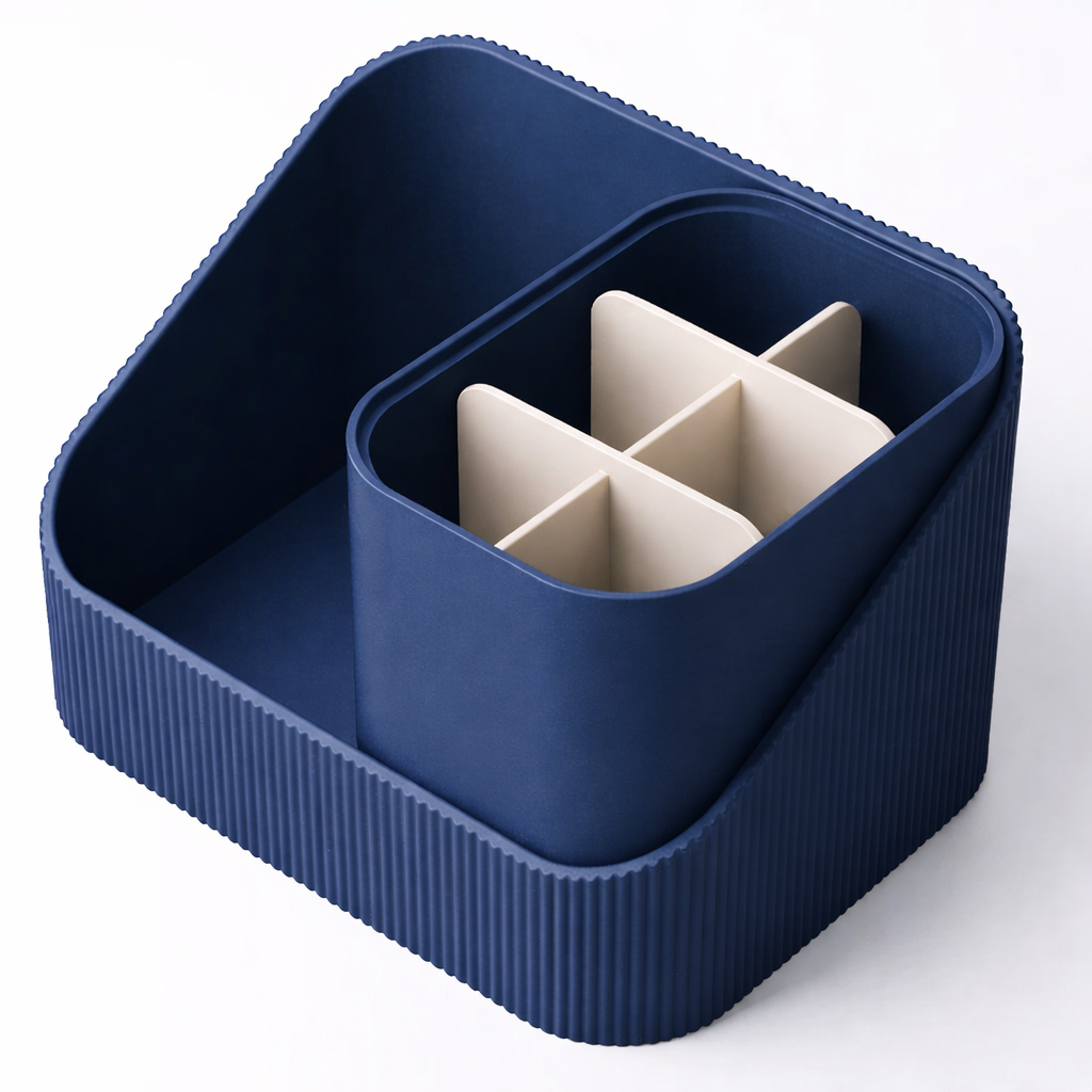 3D tiskan namizni organizator STACK TOWER moder z več nivoji za vertikalno organizacijo